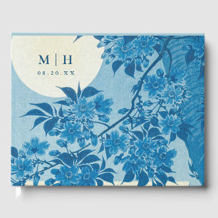 Livre D'or Fleur de cerisier bleu japonais antique