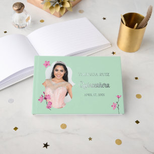 Livre D'or Fleur de cerisier rose Menthe Vert Photo personnal