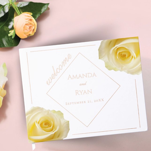 Livre D'or Fleur de rose jaune Mariage (Créateur téléchargé)