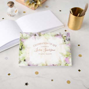 Livre D'or Fleur d'Hydrangée presque rose Fête de la vie