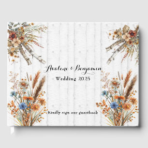 Livre D'or Fleur sauvage d'automne Mariage de bouleau blanc