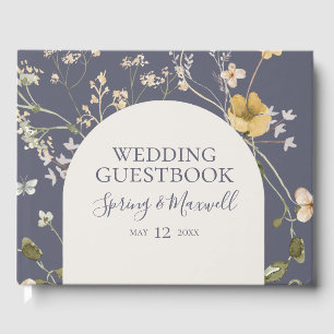 Livre D'or Fleur sauvage de printemps Dusty Purple Mariage
