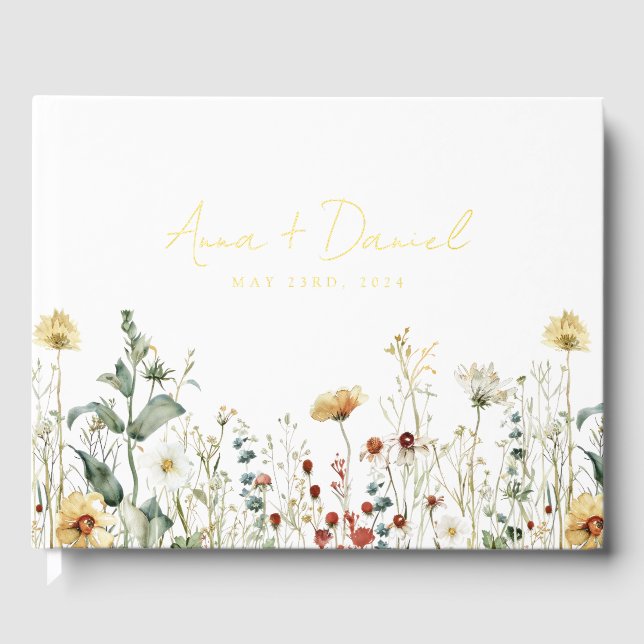 Livre D'or Fleur sauvage d'été Mariage de terrain (Recto)