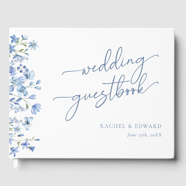 Livre D'or Fleur sauvage Dusty Mariage bleu (Recto)