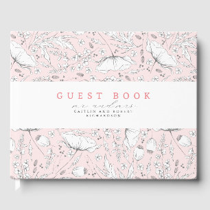 Livre D'or Fleur sauvage Élégant Mariage rose