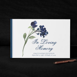 Livre D'or Fleur sauvage Marine Bleu dans la mémoire amoure