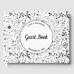 Livre D'or Fleur sauvage Monochrome Mariage moderne
