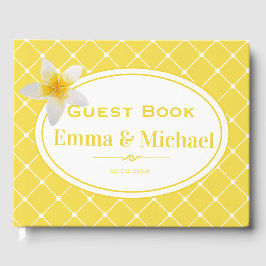 Livre D'or Fleur tropicale et Motif Trellis | Mariage jaune