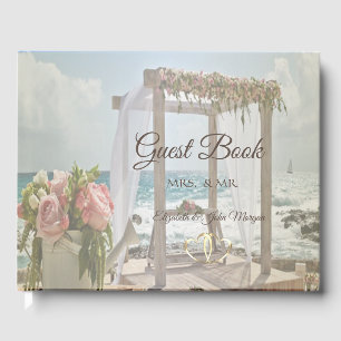 Livre D'or Fleurs Ancres de plage rustiques