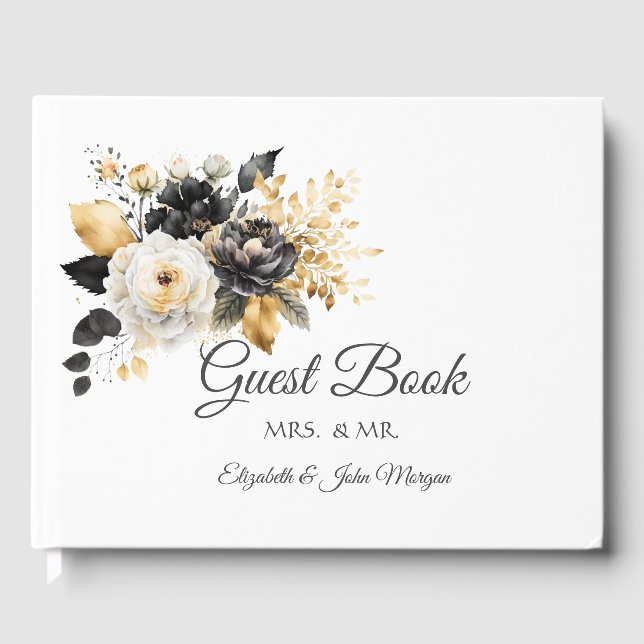 Livre D'or Fleurs blanches noires d'or (Recto)