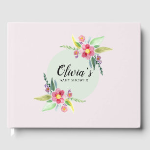 Livre D'or Fleurs botaniques de printemps et Baby Shower avec
