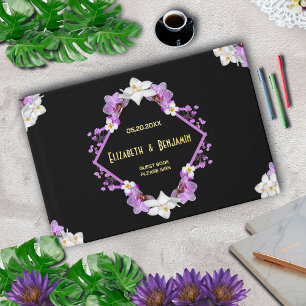Livre D'or Fleurs de mariage florales Aquarelle Or personnali