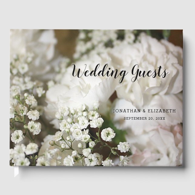 Livre D'or Fleurs de mariage Photo Mariage du souffle de bébé (Recto)