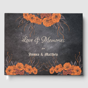 Livre D'or Fleurs Orange Élégant Mariage