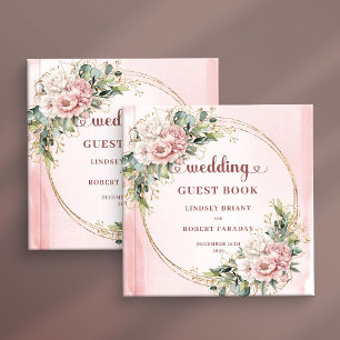 Livre d'or Fleurs Rose Gold Féminin Eucalyptus