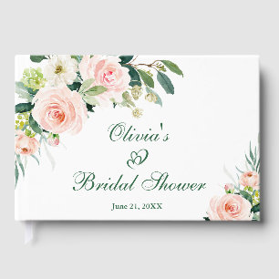 Livre D'or Fleurs Roses Élégantes de Mariage Floral