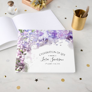 Livre D'or Fleurs violettes Lilac Célébration de la vie