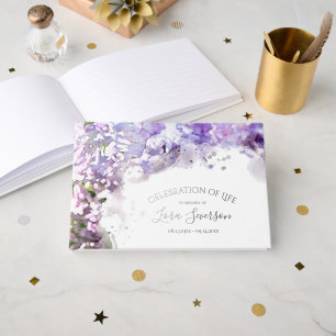 Livre D'or Fleurs violettes Lilac Célébration de la vie