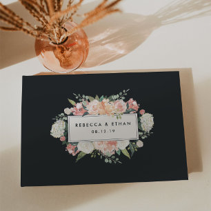 Livre D'or Floral antique Blush & Charcoal Mariage