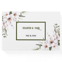 Livre d'or floral blanc