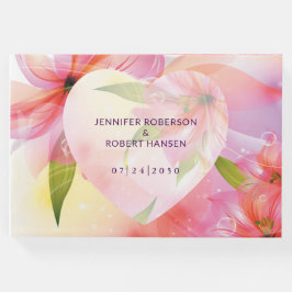 Livre D'or Floral Coeur rose gouttes Mariage