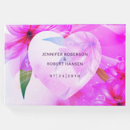 Livre D'or Floral Coeur violet dewdrops Mariage