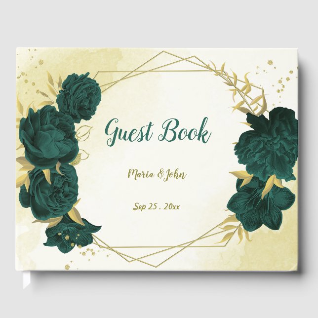 Livre D'or Floral d'or vert émeraude (Recto)