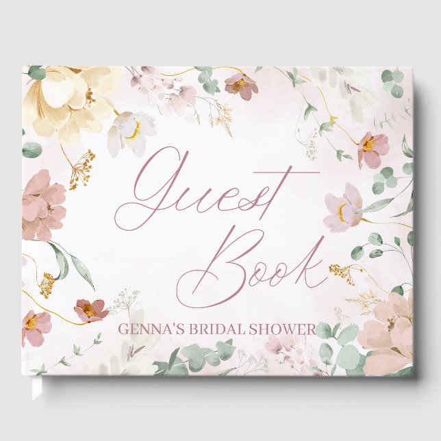 Livre d'or floral rose tendre (Recto)