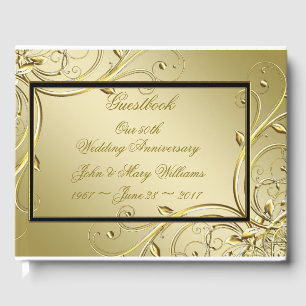 Livre D'or Florish Gold Black 50e anniversaire Mariage