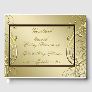 Livre D'or Florish Gold Black 50e anniversaire Mariage