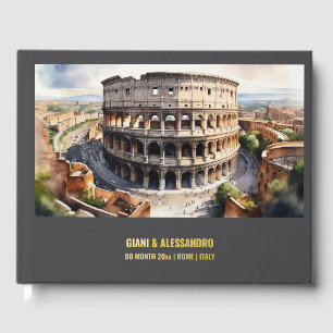 Livre D'or Foil Colosseum aquarelle destination mariage Rome