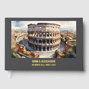 Livre D'or Foil Colosseum aquarelle destination mariage Rome