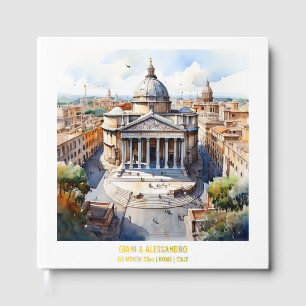 Livre D'or Foil Panthéon aquarelle Rome mariage couples