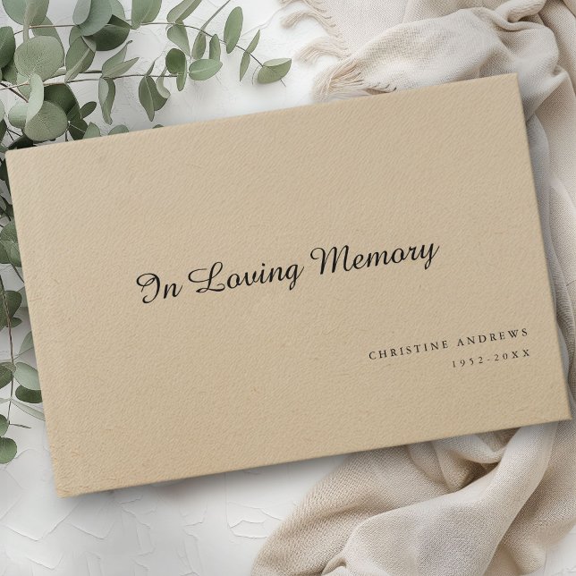 Livre D'or Font de script "In Love Memory" (Elegant, "In Loving Memory" funeral guest book, elegant lovely papercraft (digital image).)