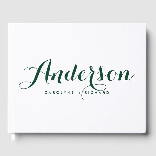Livre D'or Forest Green Moderne Mariage de calligraphie
