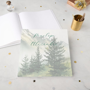 Livre D'or Forêt aquarelle verte tranquille