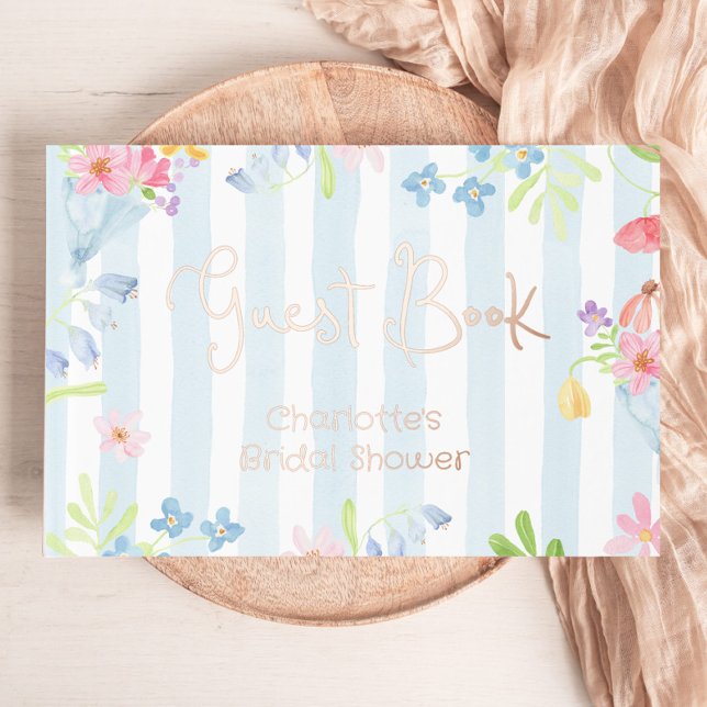 Livre D'or Fresh Off the Market Wildflower Stripes Aquarelle (Créateur téléchargé)