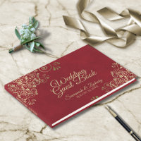 Frills d'or sur Mariage rouge marbré luxuriant