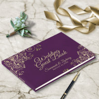 Frills d'or sur Plum Profond Purple Mariage élégan