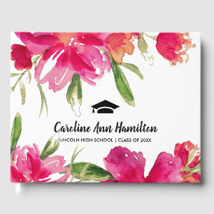 Livre D'or Fuchsia Green Floral Graduation