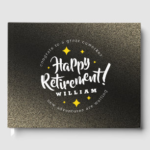 Livre D'or Fun Gold Glitter Stars Retirement New Adventures