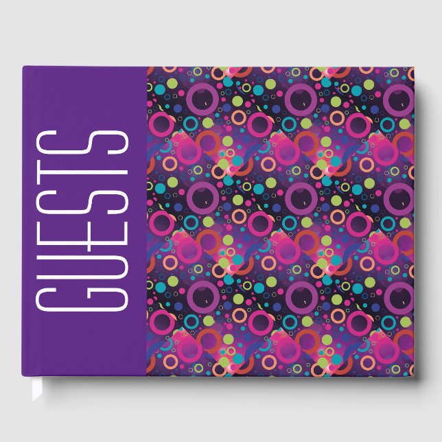 Livre D'or Fun Personnalisé Écriture Chrétienne PURPLE Cercle (Recto)