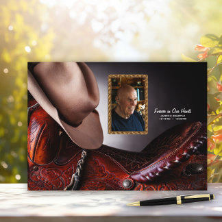 Livre d'or funéraire mémorial Cowboy