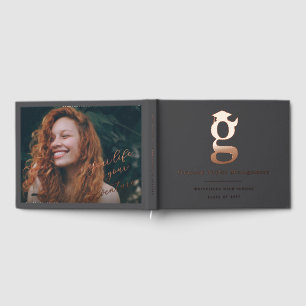 Livre D'or G Monogramme Classique Et Fête De Remise Des Diplô
