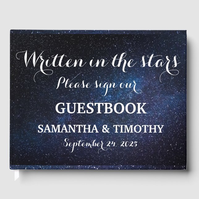 Livre D'or Galaxy Stars Starry Night Celestin Mariage (Recto)
