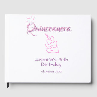 Livre D'or gâteau d'anniversaire violet rose pour quinceanera