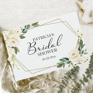 Livre D'or Géométrique Verdure Fête des mariées florale blanc