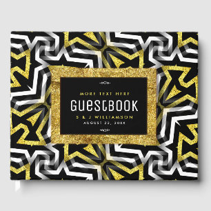 Livre D'or Glam Gold Black Motif géométrique V4 Graduation