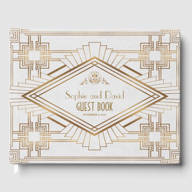 Livre D'or Glam Gold White Great Gatsby Mariage (Recto)