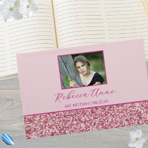 Livre D'or Glam Pink Simple Elegant Bat mitzvah photo